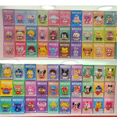 Stitch Disney Princess Elsa LinaBell Building Blocks Mickey Mouse Duck Mini Action Figures Blocks Assemble Toys Brick Kids Gifts - Slobuy