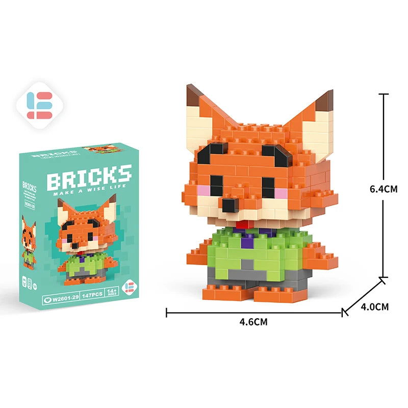 Stitch Disney Princess Elsa LinaBell Building Blocks Mickey Mouse Duck Mini Action Figures Blocks Assemble Toys Brick Kids Gifts - Slobuy