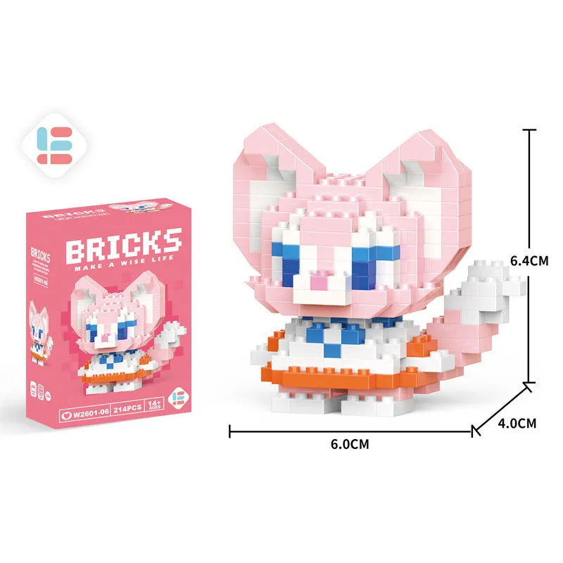 Stitch Disney Princess Elsa LinaBell Building Blocks Mickey Mouse Duck Mini Action Figures Blocks Assemble Toys Brick Kids Gifts - Slobuy