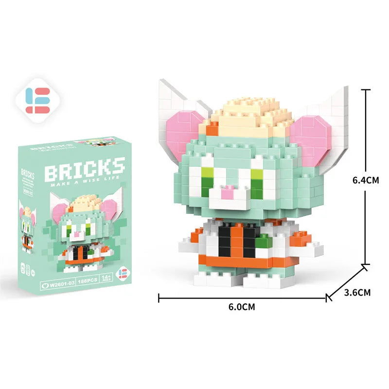 Stitch Disney Princess Elsa LinaBell Building Blocks Mickey Mouse Duck Mini Action Figures Blocks Assemble Toys Brick Kids Gifts - Slobuy