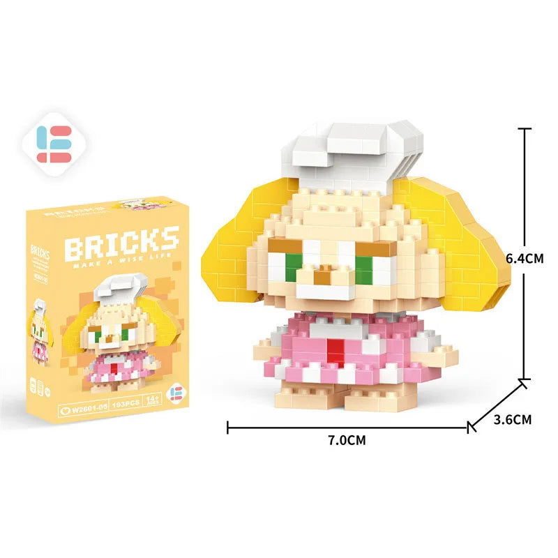 Stitch Disney Princess Elsa LinaBell Building Blocks Mickey Mouse Duck Mini Action Figures Blocks Assemble Toys Brick Kids Gifts - Slobuy