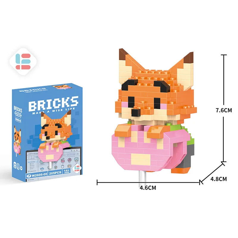 Stitch Disney Princess Elsa LinaBell Building Blocks Mickey Mouse Duck Mini Action Figures Blocks Assemble Toys Brick Kids Gifts - Slobuy