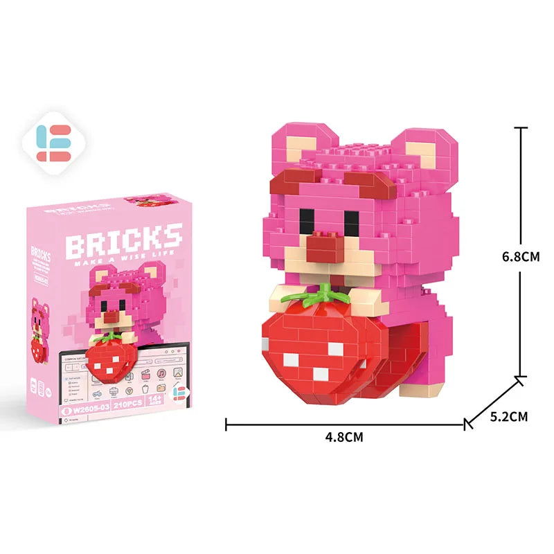 Stitch Disney Princess Elsa LinaBell Building Blocks Mickey Mouse Duck Mini Action Figures Blocks Assemble Toys Brick Kids Gifts - Slobuy