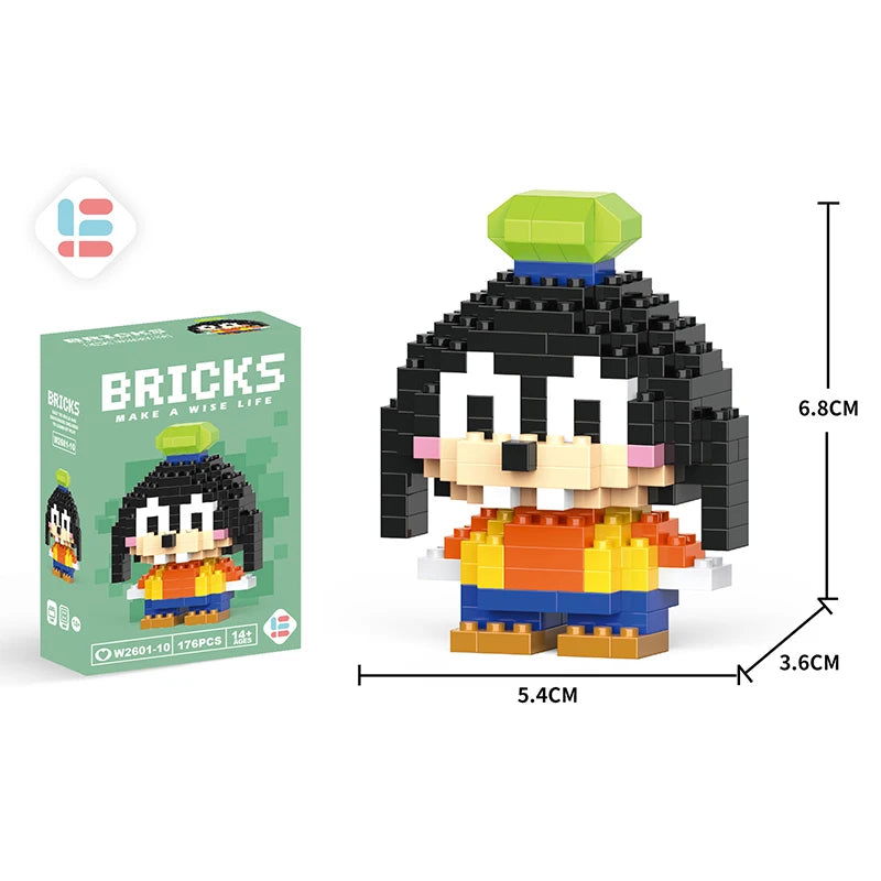 Stitch Disney Princess Elsa LinaBell Building Blocks Mickey Mouse Duck Mini Action Figures Blocks Assemble Toys Brick Kids Gifts - Slobuy