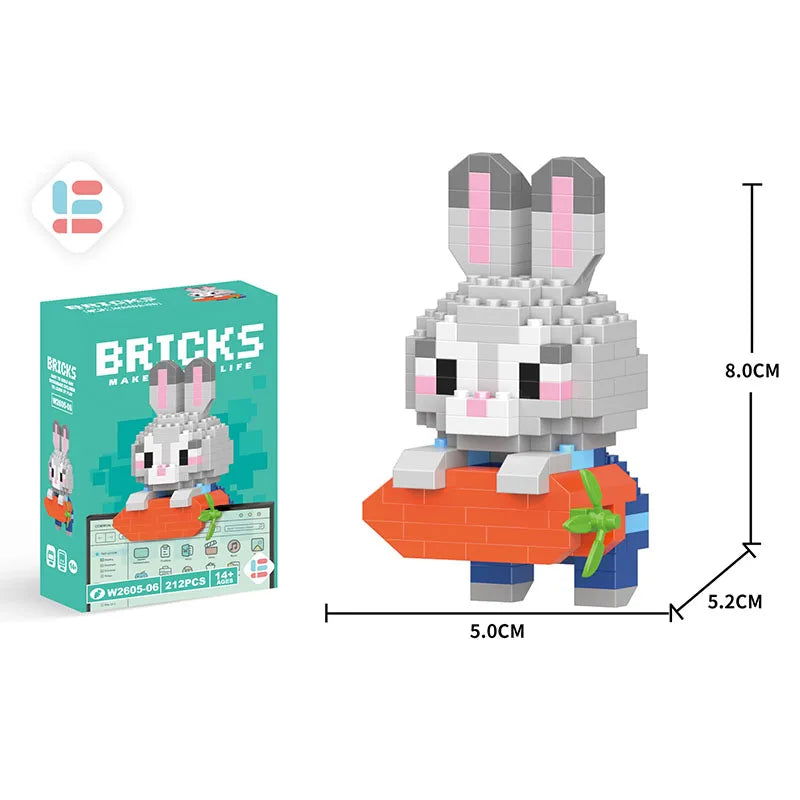 Stitch Disney Princess Elsa LinaBell Building Blocks Mickey Mouse Duck Mini Action Figures Blocks Assemble Toys Brick Kids Gifts - Slobuy