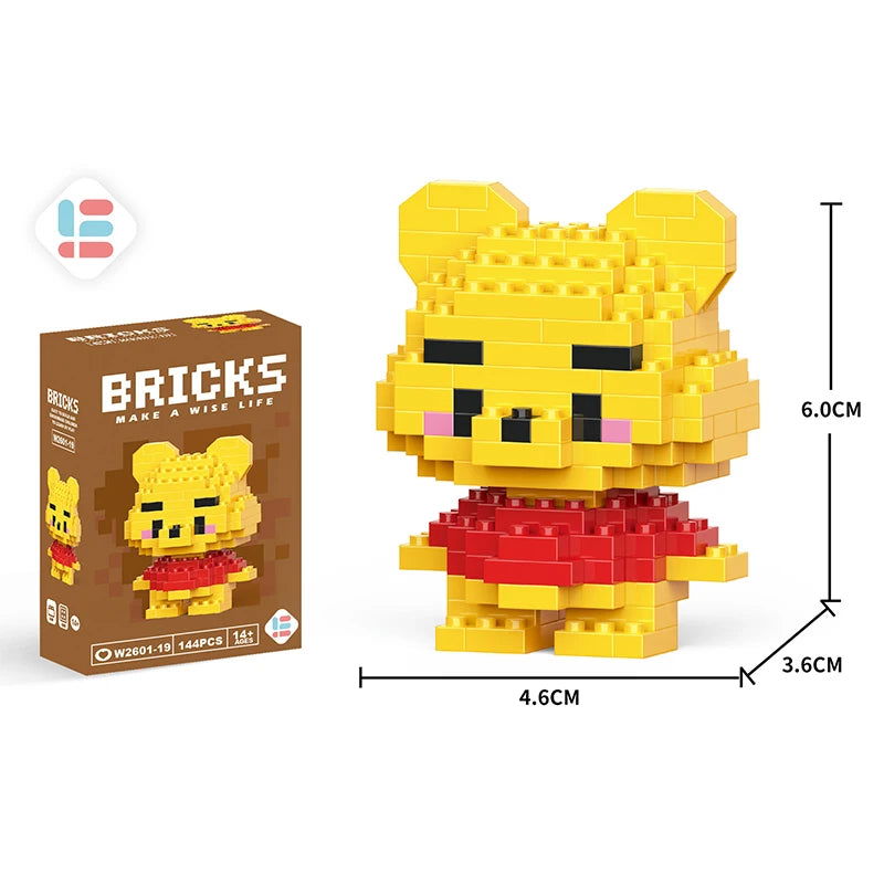 Stitch Disney Princess Elsa LinaBell Building Blocks Mickey Mouse Duck Mini Action Figures Blocks Assemble Toys Brick Kids Gifts - Slobuy