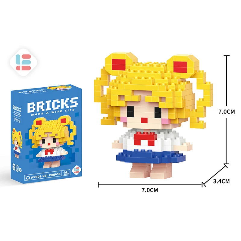 Stitch Disney Princess Elsa LinaBell Building Blocks Mickey Mouse Duck Mini Action Figures Blocks Assemble Toys Brick Kids Gifts - Slobuy