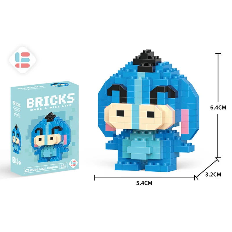Stitch Disney Princess Elsa LinaBell Building Blocks Mickey Mouse Duck Mini Action Figures Blocks Assemble Toys Brick Kids Gifts - Slobuy