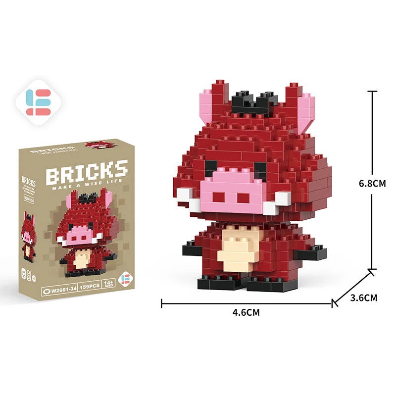 Stitch Disney Princess Elsa LinaBell Building Blocks Mickey Mouse Duck Mini Action Figures Blocks Assemble Toys Brick Kids Gifts - Slobuy