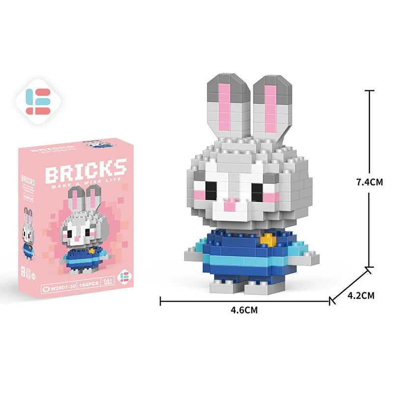 Stitch Disney Princess Elsa LinaBell Building Blocks Mickey Mouse Duck Mini Action Figures Blocks Assemble Toys Brick Kids Gifts - Slobuy