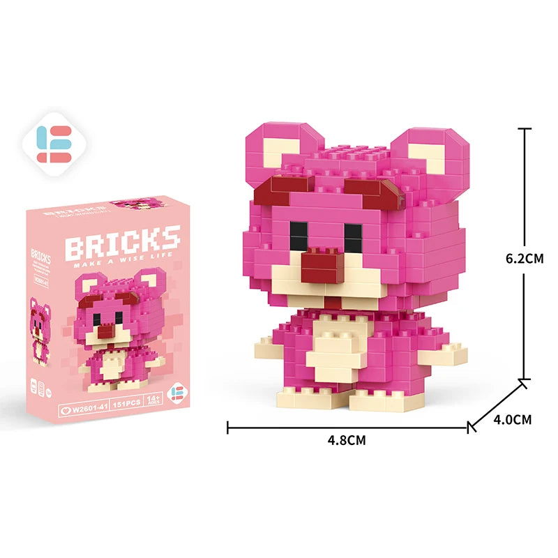 Stitch Disney Princess Elsa LinaBell Building Blocks Mickey Mouse Duck Mini Action Figures Blocks Assemble Toys Brick Kids Gifts - Slobuy