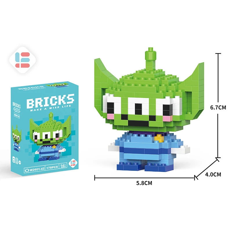 Stitch Disney Princess Elsa LinaBell Building Blocks Mickey Mouse Duck Mini Action Figures Blocks Assemble Toys Brick Kids Gifts - Slobuy