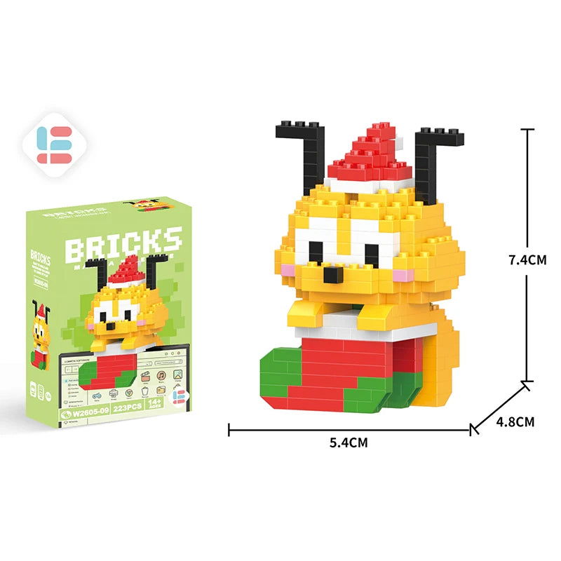 Stitch Disney Princess Elsa LinaBell Building Blocks Mickey Mouse Duck Mini Action Figures Blocks Assemble Toys Brick Kids Gifts - Slobuy