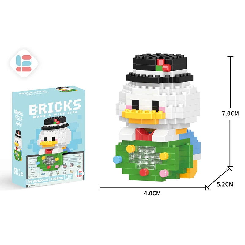 Stitch Disney Princess Elsa LinaBell Building Blocks Mickey Mouse Duck Mini Action Figures Blocks Assemble Toys Brick Kids Gifts - Slobuy
