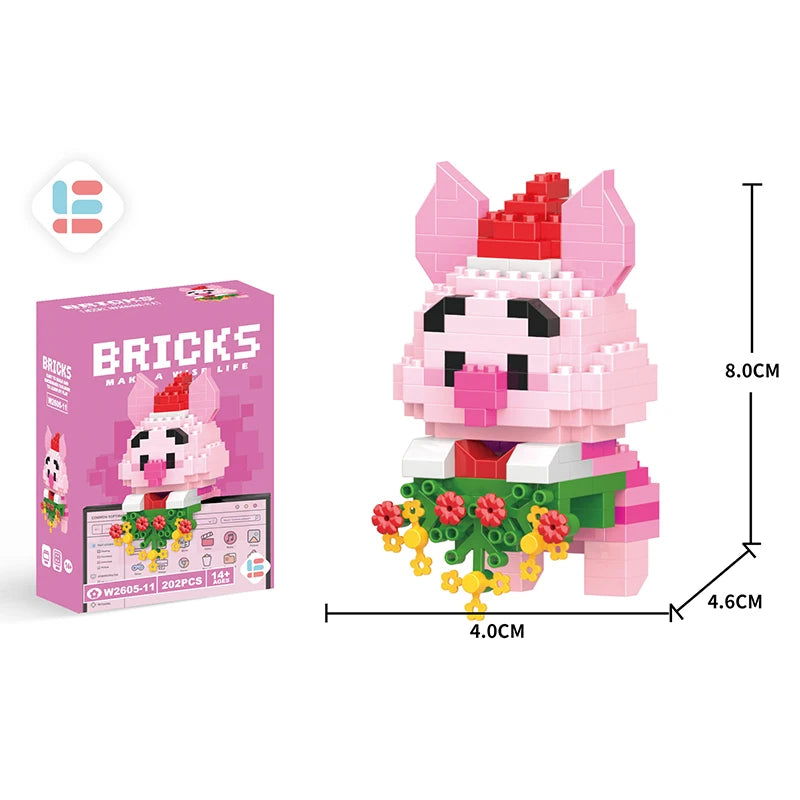 Stitch Disney Princess Elsa LinaBell Building Blocks Mickey Mouse Duck Mini Action Figures Blocks Assemble Toys Brick Kids Gifts - Slobuy