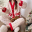 Strawberry Print Sleepwear Women Pajamas Set Winter Fleece Velvet 2 Pieces Home Suit Sleep Fluffy Korean Piiama Warm Night Wear - Slobuy