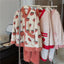 Strawberry Print Sleepwear Women Pajamas Set Winter Fleece Velvet 2 Pieces Home Suit Sleep Fluffy Korean Piiama Warm Night Wear - Slobuy