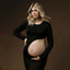 Stretchy Maternity Photography Dress Sexy Hollow Out Revealing Pregnant Belly Long Sleeved Dress Photo Studio Clothing - Slobuy
