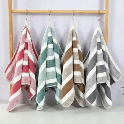 Striped Pattern Towel Set Soft Hand Towel Bath Towel Quick Drying Absorbent Towels For Bathroom - Slobuy