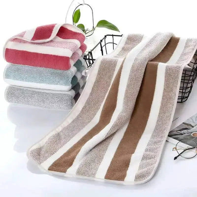Striped Pattern Towel Set Soft Hand Towel Bath Towel Quick Drying Absorbent Towels For Bathroom - Slobuy