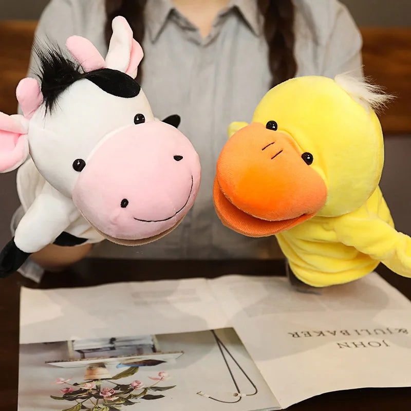 Stuffed Plush Animals Toys Hand Finger Story Puppet Kawaii Dolls Educational Baby Toys Lion Elephant Bunny Monkey Children GIft - Slobuy