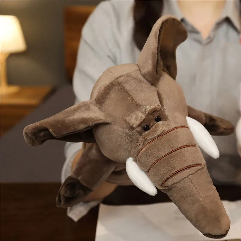 Stuffed Plush Animals Toys Hand Finger Story Puppet Kawaii Dolls Educational Baby Toys Lion Elephant Bunny Monkey Children GIft - Slobuy