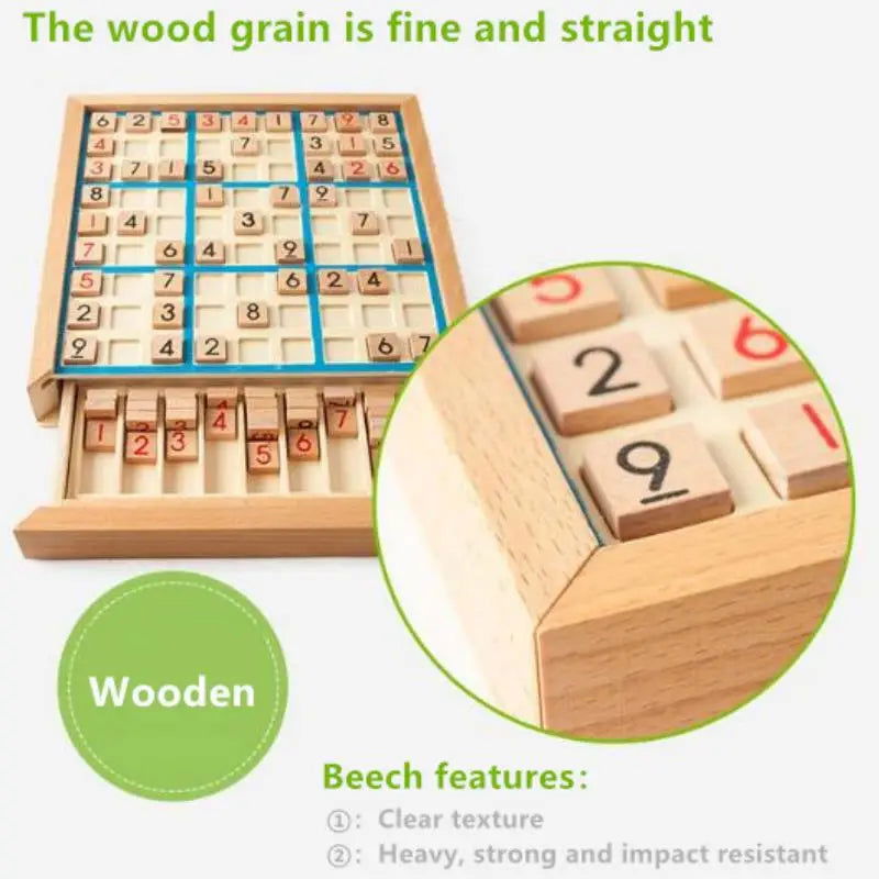 Sudoku Crosswords Montessori Wooden Educational Digits Inference logic Games Latin Square Math Puzzles Number Place Games Toys - Slobuy