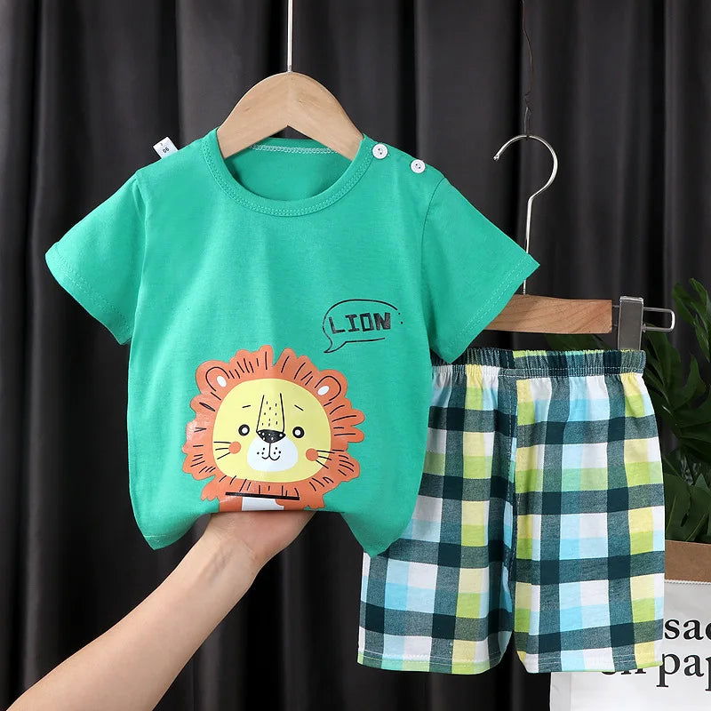 Summer Baby Boy clothes Short sleeve Newborn Baby Clothes Set 2 Pieces Children's Clothes Set leisure Toddler Clothes - Slobuy