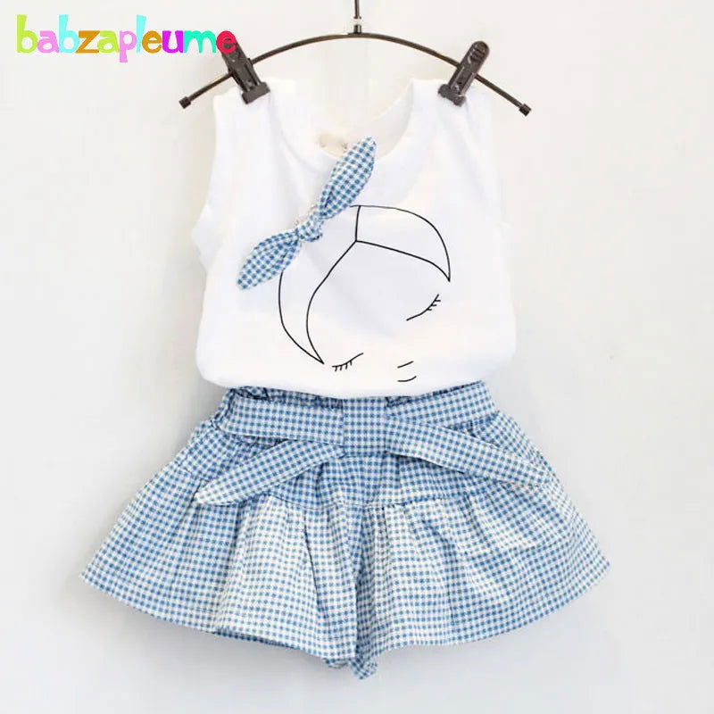 Summer Baby Girls Clothes Toddler Clothing Vest+Shorts 2PCS set Children Girls Costume 0-7Year Infant Outfits kidswear BC1152 - Slobuy