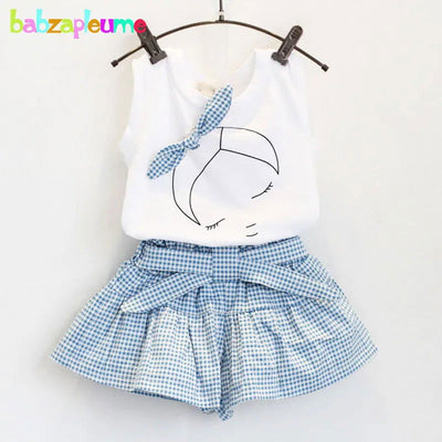Summer Baby Girls Clothes Toddler Clothing Vest+Shorts 2PCS set Children Girls Costume 0-7Year Infant Outfits kidswear BC1152 - Slobuy
