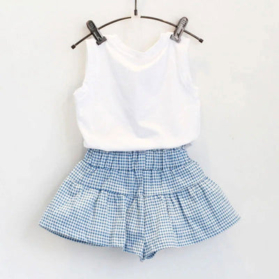 Summer Baby Girls Clothes Toddler Clothing Vest+Shorts 2PCS set Children Girls Costume 0-7Year Infant Outfits kidswear BC1152 - Slobuy
