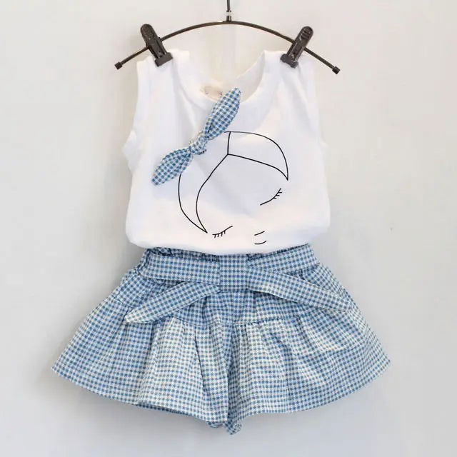 Summer Baby Girls Clothes Toddler Clothing Vest+Shorts 2PCS set Children Girls Costume 0-7Year Infant Outfits kidswear BC1152 - Slobuy