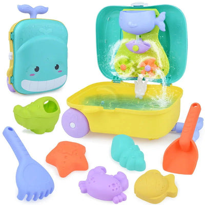 Summer Beach Sand Play Toys for Kids Luggage Toy Kit Water Toys Sand Bucket Pit Tool Outdoor Toys for Children Boy Girl Gifts - Slobuy
