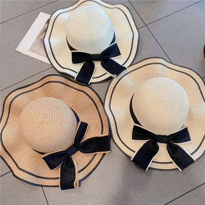 Summer Beach Sunscreen Straw Hat for Women's Fresh Face Covering Travel Versatile Sun Hat Sunshade Hat - Slobuy