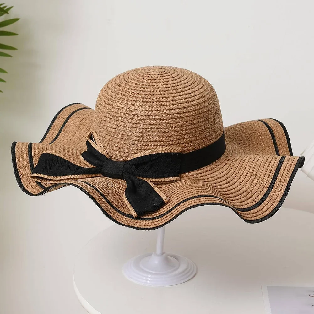 Summer Beach Sunscreen Straw Hat for Women's Fresh Face Covering Travel Versatile Sun Hat Sunshade Hat - Slobuy