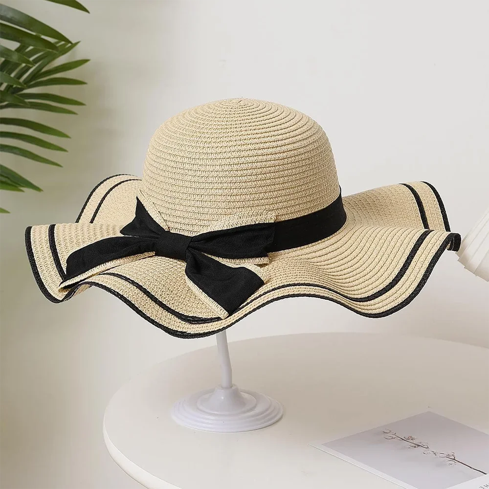 Summer Beach Sunscreen Straw Hat for Women's Fresh Face Covering Travel Versatile Sun Hat Sunshade Hat - Slobuy