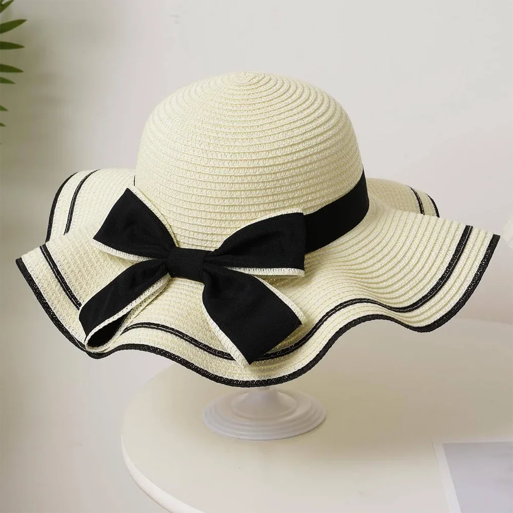 Summer Beach Sunscreen Straw Hat for Women's Fresh Face Covering Travel Versatile Sun Hat Sunshade Hat - Slobuy