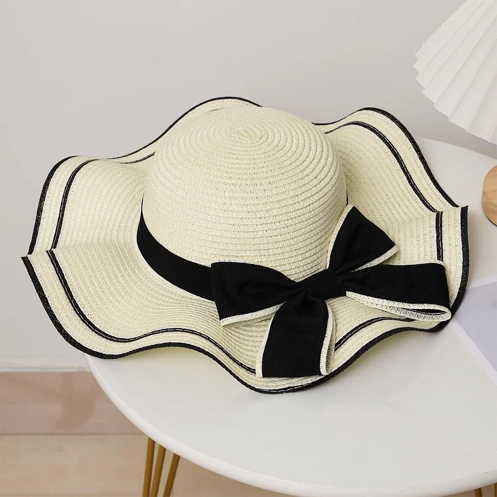 Summer Beach Sunscreen Straw Hat for Women's Fresh Face Covering Travel Versatile Sun Hat Sunshade Hat - Slobuy