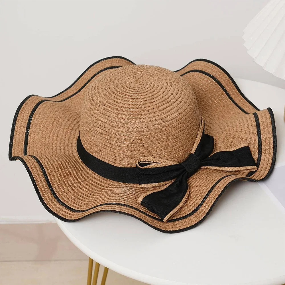 Summer Beach Sunscreen Straw Hat for Women's Fresh Face Covering Travel Versatile Sun Hat Sunshade Hat - Slobuy