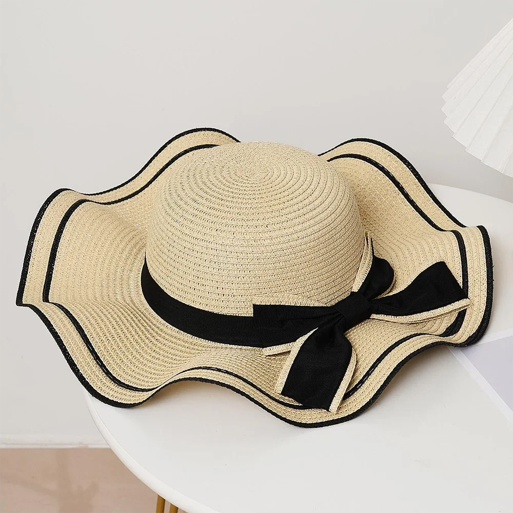Summer Beach Sunscreen Straw Hat for Women's Fresh Face Covering Travel Versatile Sun Hat Sunshade Hat - Slobuy