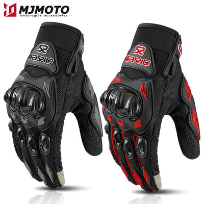 Summer Breathable Full Finger Motorcycle Gloves Non-slip Wear-resistant Motocross Racing Gloves Touch Screen Moto Biker Gloves - Slobuy