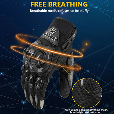 Summer Breathable Full Finger Motorcycle Gloves Non-slip Wear-resistant Motocross Racing Gloves Touch Screen Moto Biker Gloves - Slobuy