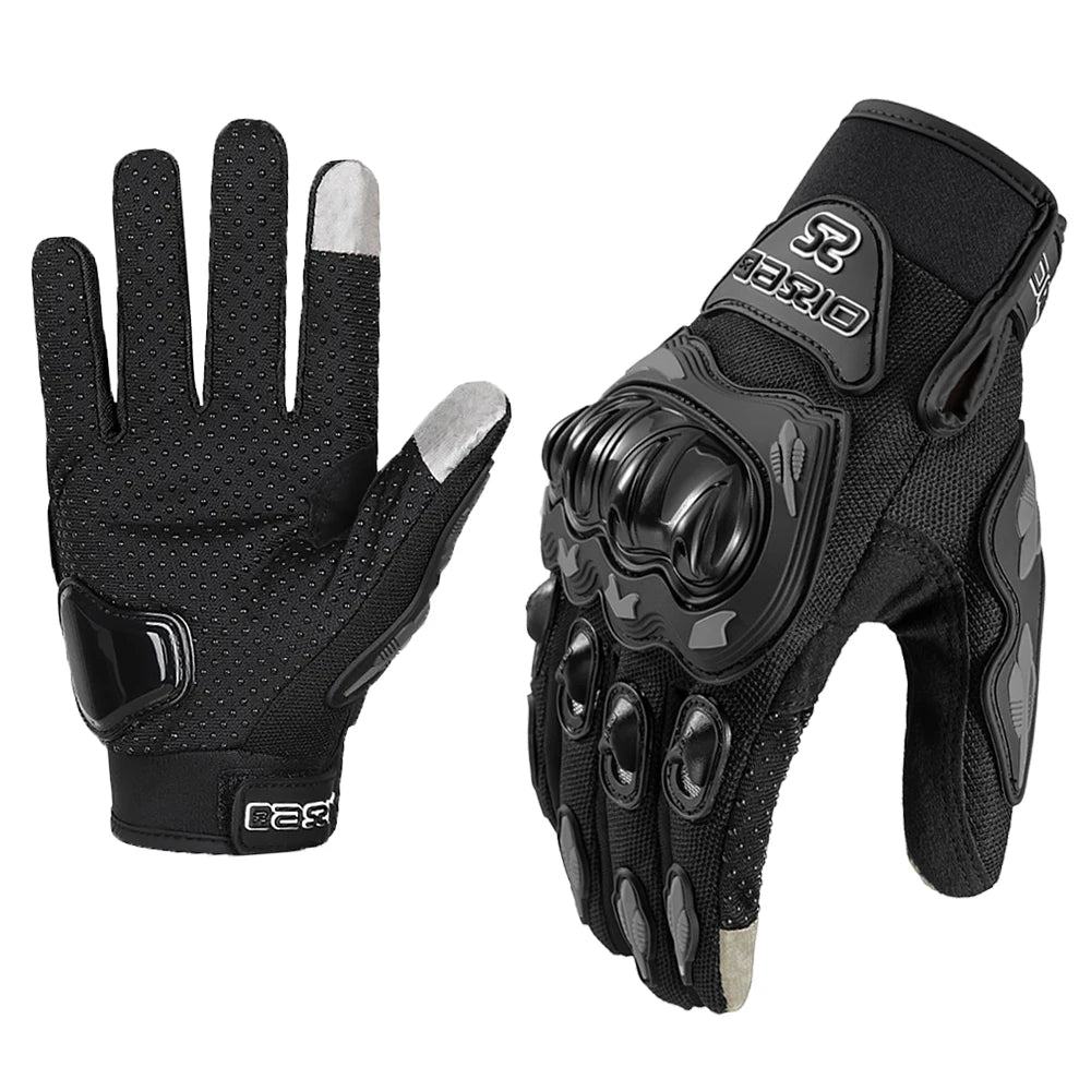 Summer Breathable Full Finger Motorcycle Gloves Non-slip Wear-resistant Motocross Racing Gloves Touch Screen Moto Biker Gloves - Slobuy
