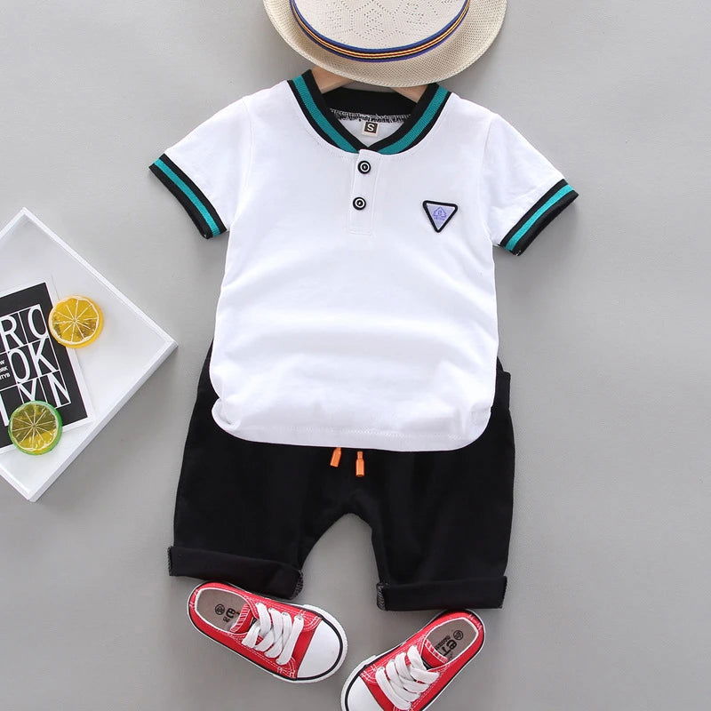 Summer Cotton baby boys Short-sleeved Suits Fashion toddlers girls Polo Clothing suits Casual - Slobuy