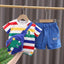 Summer Cute Cartoon Dinosaur Fashion Children O-neck T-shirt+Shorts+Bag Toddler Baby Boys Girls Clothes Set New Kids Tracksuits - Slobuy