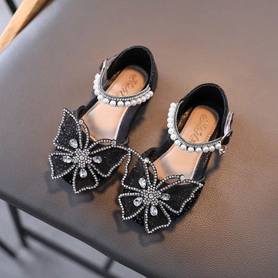 Summer Girls Sandals Fashion Sequins Rhinestone Bow Girls Princess Shoes Baby Girl Shoes Flat Heel Sandals Size 21-35 - Slobuy