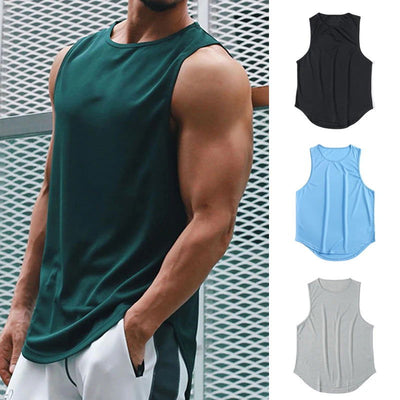 Summer Gym Tank Top Men Mesh Clothing Quick Dry Bodybuilding Sleeveless T Shirt Fitness Singlets Basketball Sports Muscle Vest - Slobuy