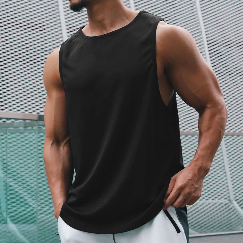 Summer Gym Tank Top Men Mesh Clothing Quick Dry Bodybuilding Sleeveless T Shirt Fitness Singlets Basketball Sports Muscle Vest - Slobuy