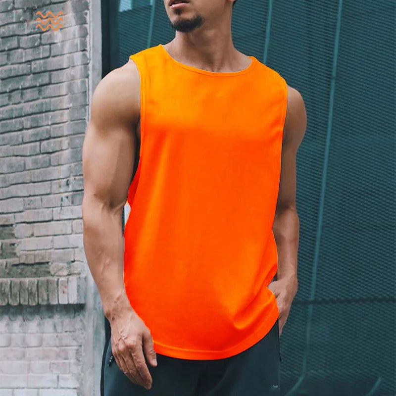 Summer Gym Tank Top Men Mesh Clothing Quick Dry Bodybuilding Sleeveless T Shirt Fitness Singlets Basketball Sports Muscle Vest - Slobuy