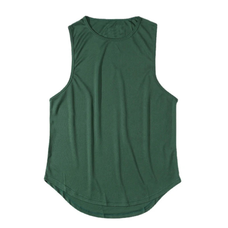Summer Gym Tank Top Men Mesh Clothing Quick Dry Bodybuilding Sleeveless T Shirt Fitness Singlets Basketball Sports Muscle Vest - Slobuy